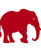 Bold Red Elephant Silhouette Rug