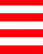 Bold Red White Horizontal Stripe Rug