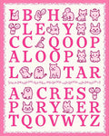 Pink Cute Animal Alphabet LettersRug Rug