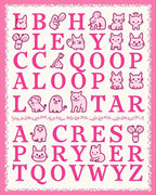 Pink Cute Animal Alphabet LettersRug Rug