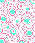 Swirling Pink Teal Circles Rug