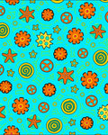 Funky Orange Starfish Swirls Rug
