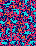 Coral Dolphins Stars Swirls Rug