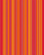 Vibrant Red Orange Stripe Rug