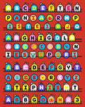 Alphabetical Bell Whimsical Red Rug