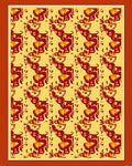 Bold Red Abstract Floral Arrangement Rug