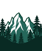 Forest Mountainscape Deep Teal Rug