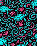 Turquoise Turtle Ocean Swirls Rug