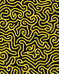Bold Yellow Maze Curves Rug