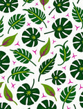 Lush Green Tropical Leaf Mix Rug