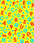 Playful Alphabet And Numbers Collage Rug