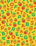 Alphabet Strawberry Yellow Graphic Rug