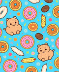 Cute Cartoon Bear Donut Sprinkle Rug
