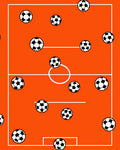 Orange Soccer Field Balls Rug