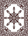 Ornate Dark Brown Medallion Frame Rug