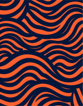 Bold Orange Wave Abstract Rug