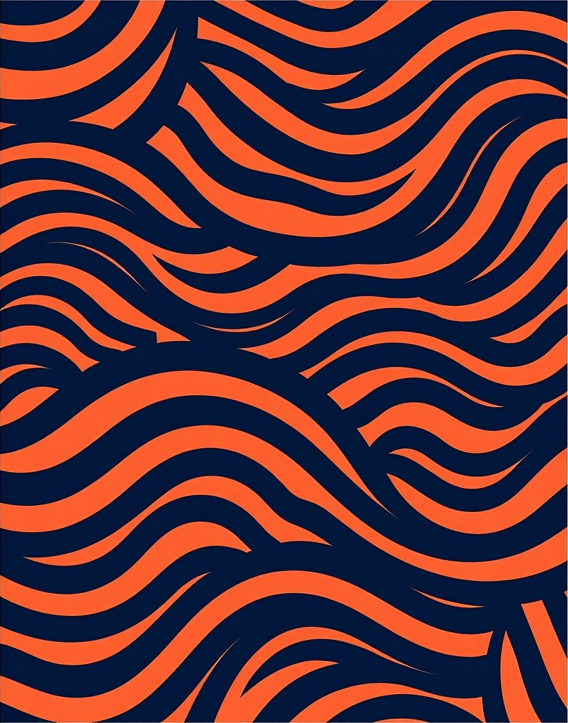 Bold Orange Wave Abstract Rug