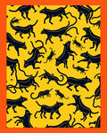 Black Panther Yellow Playful Animals Rug