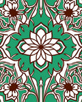 Emerald Jade Floral Arabesque Rug