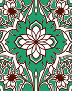 Emerald Jade Floral Arabesque Rug