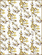 Gold Leaf Botanical Art Nouveau Rug
