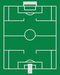 Soccer Field Green White Geometric Grid Rug