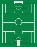 Soccer Field Green White Geometric Grid Rug