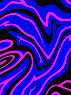 Vibrant Blue Pink Swirl Liquid Rug
