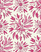 Vibrant Pink Floral Radiating Bloom Rug