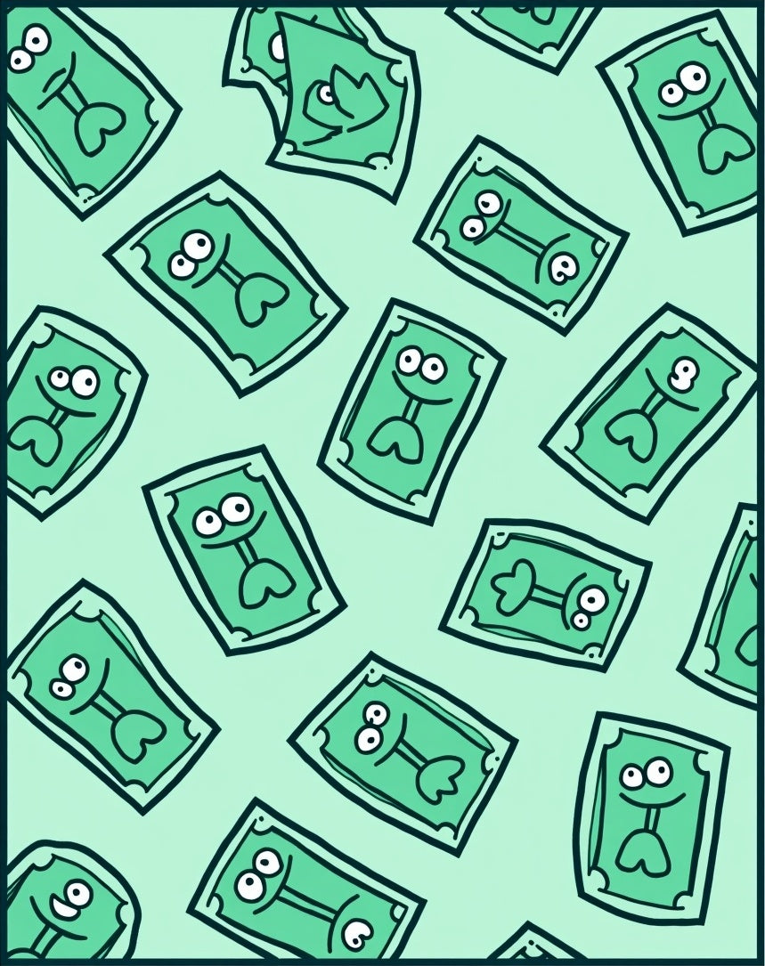 Green Funny Money Dollar Bill Repeat Rug