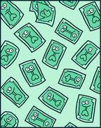 Green Funny Money Dollar Bill Repeat Rug