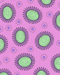 Purple Pink Floral Abstract Circles Rug