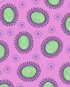 Purple Pink Floral Abstract Circles Rug