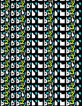 Bold Neon Geometric Alphabet Collage Rug