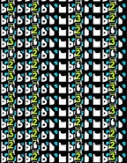 Bold Neon Geometric Alphabet Collage Rug
