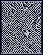 Abstract White Stripe Navy Geometric Rug