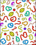 Playful Abstract Shapes And Food Collage Rug