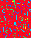 Retro Festive Alphabet Confetti Riot Rug