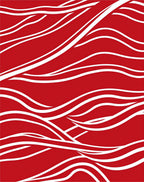 Crimson White Flowing Lines Rug