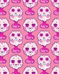 Playful Pink Cat Monster Characters Rug
