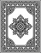 Bold Black Intricate Floral Medallion Rug