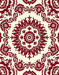 Cardinal Red Floral Mandala Rug