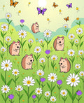 Whimsical Hedgehog Garden Butterflies Rug