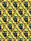Whimsical Raccoon Yellow Abstract Swirls Rug