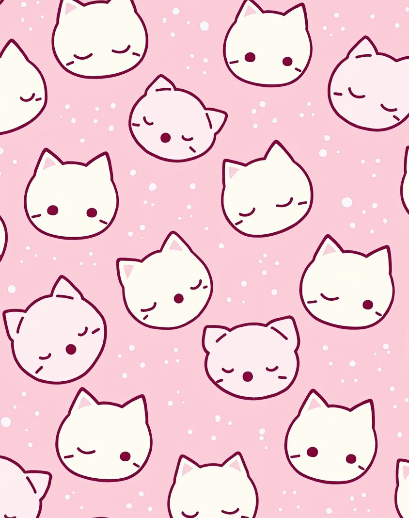 Sweet Kitty Faces Pink Sprinkle Rug