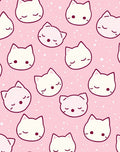 Sweet Kitty Faces Pink Sprinkle Rug