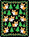 Cute Corgi Christmas Tree Celebration Rug