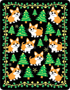 Cute Corgi Christmas Tree Celebration Rug