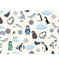 Cute Penguin Snowflake Arctic Scene Rug