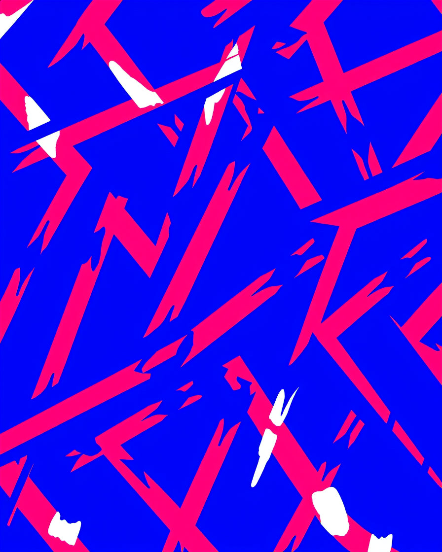 Dynamic Electric Blue Pink Rays Rug
